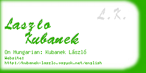 laszlo kubanek business card